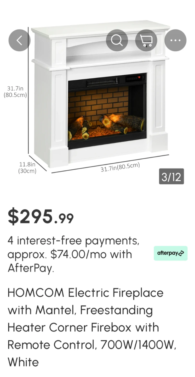 HOMCOM Electric Fireplace with Mantel - photo 2
