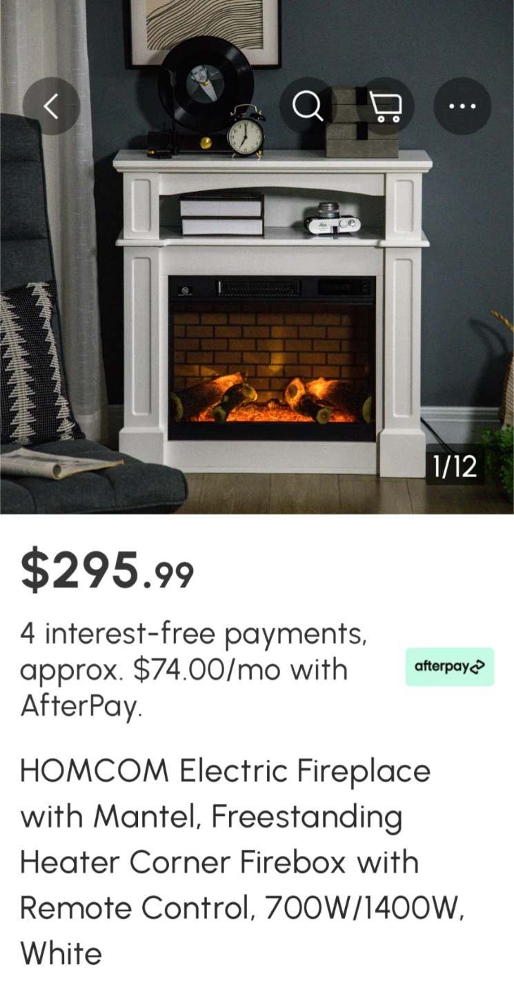 HOMCOM Electric Fireplace with Mantel - photo 3