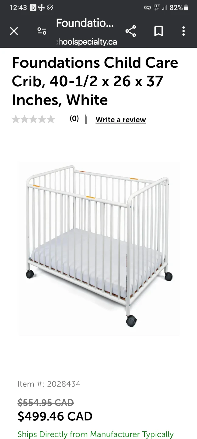 Foundations Foldable small crib