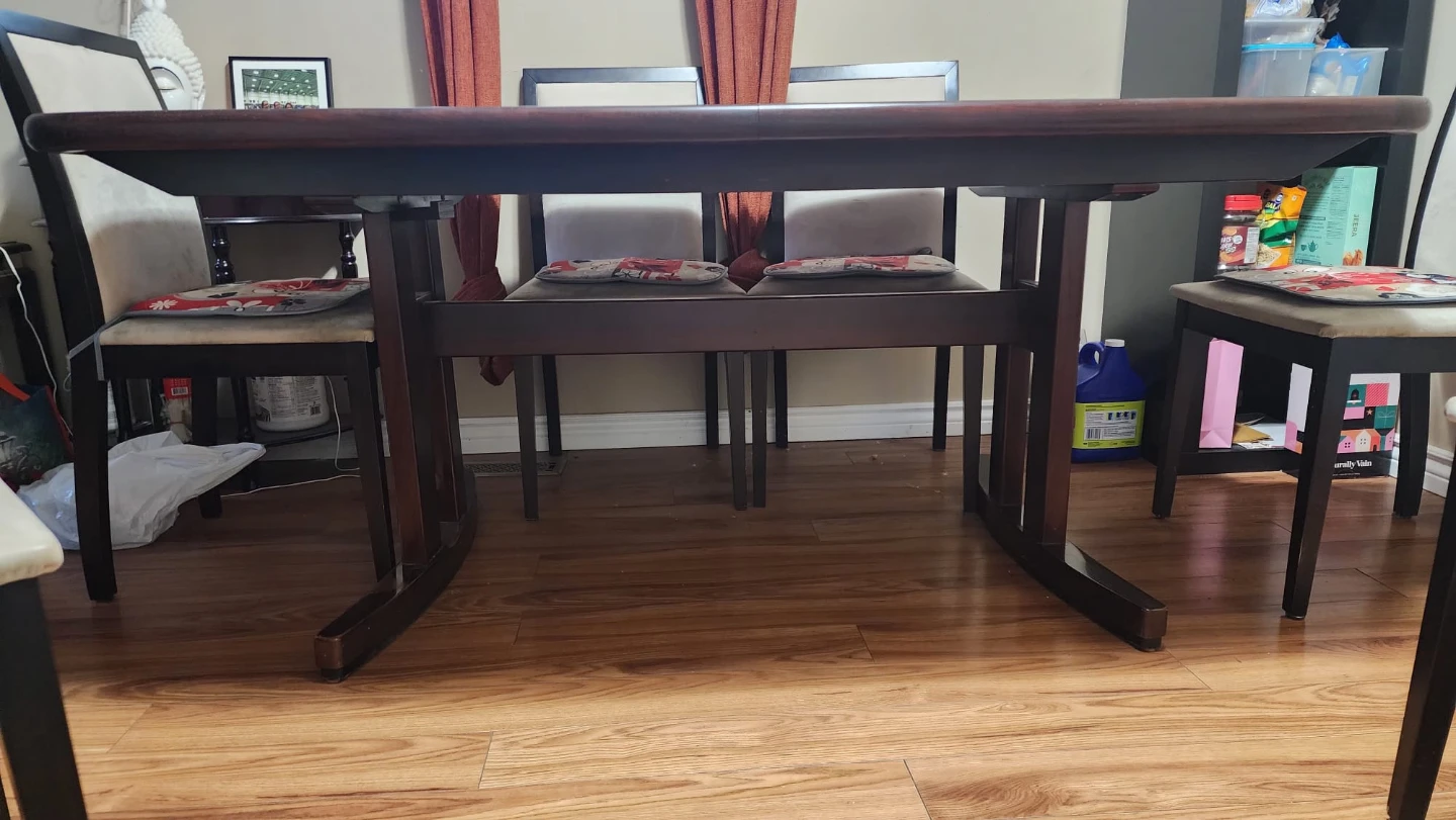 Dark Wood Dining Table with 6 Chairs - photo 5