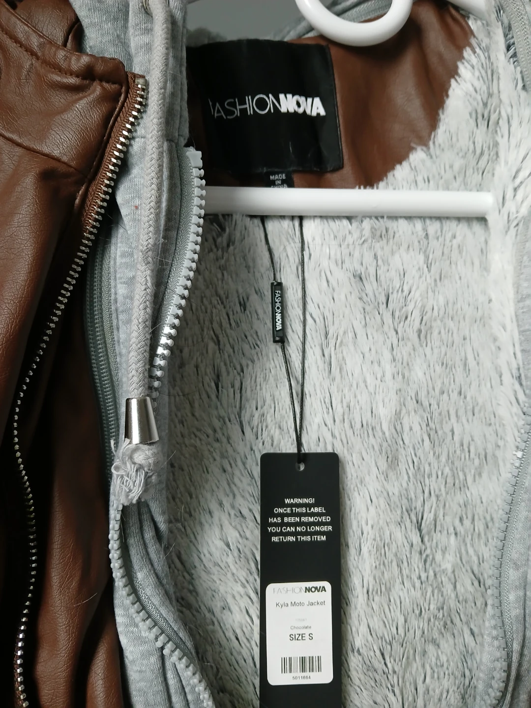 Fashion Nova Kyla Moto Jacket Chocolate Size S - photo 3