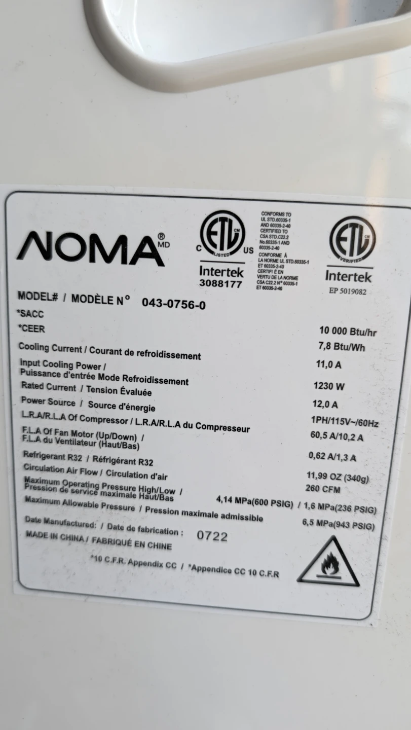 NOMA Portable Air Conditioner 10,000 BTU - photo 3