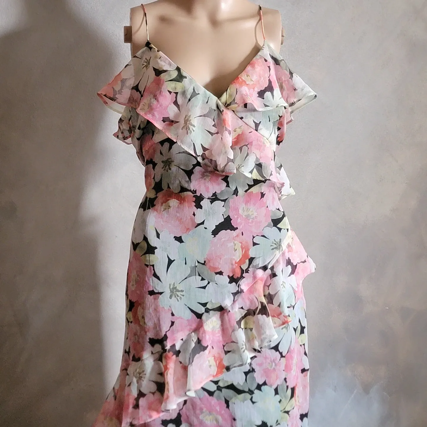 Zara Floral Ruffle Maxi Hi-low Slip Dress - photo 3