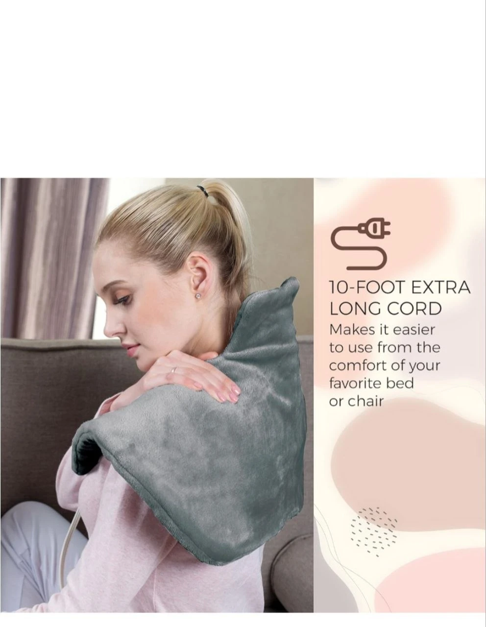 Grey Neck & Shoulder Heating Pad - photo 3