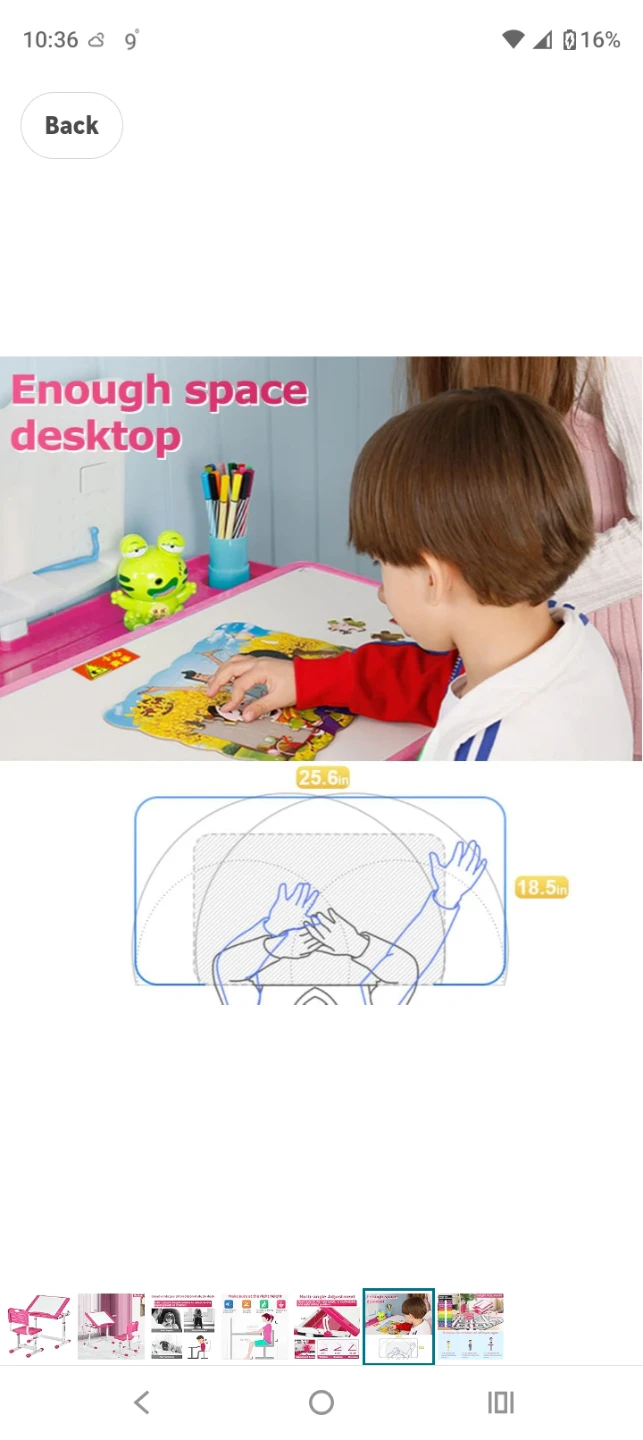 Height Adjustable Kids Study Desk and Chair Set - photo 3