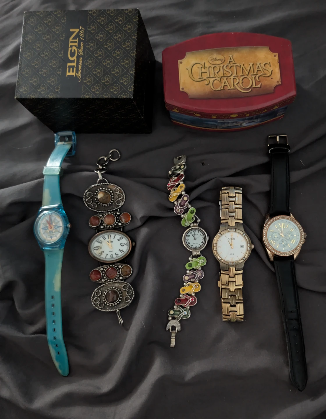 5 various watches 1 is Citizen Quartz WR 50 Watch