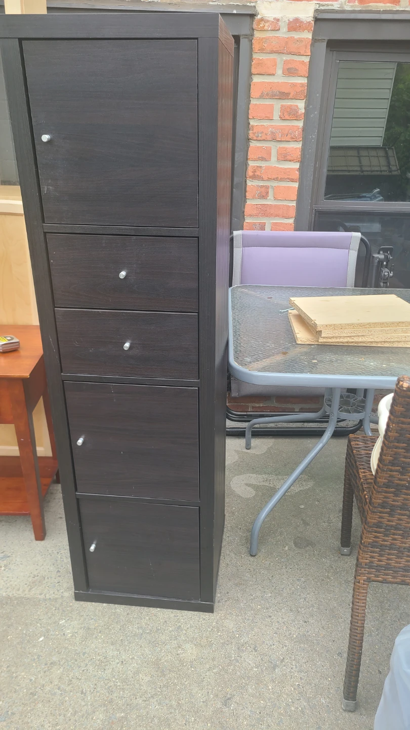 Dark Brown Storage Cabinet with Drawers - photo 2