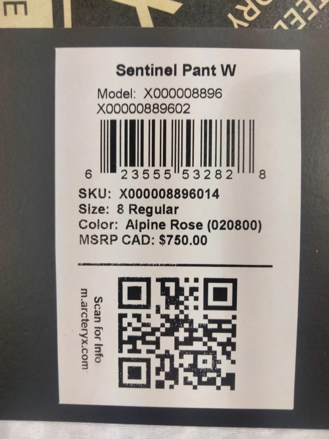 Arc'teryx Sentinel Pant W Size 8 Regular Alpine Rose - photo 2