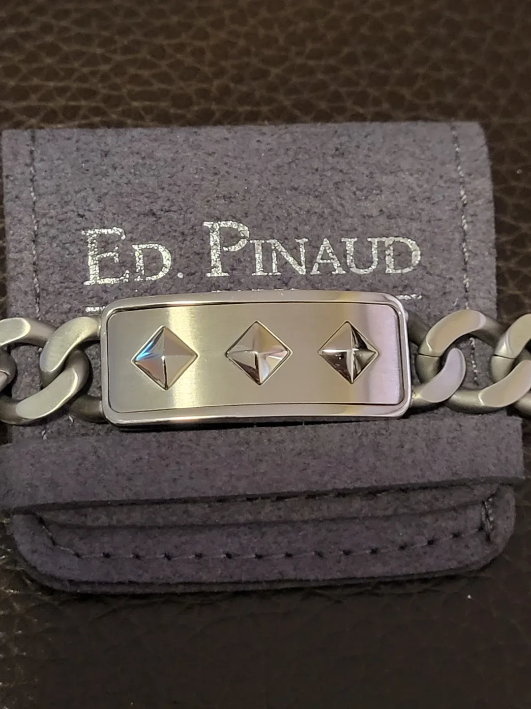 ED. PINAUD PARIS Silver Tone Bracelet with Studs