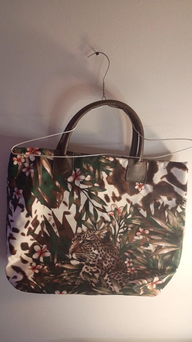 Tote Bag with Leopard and Floral Print - photo 2