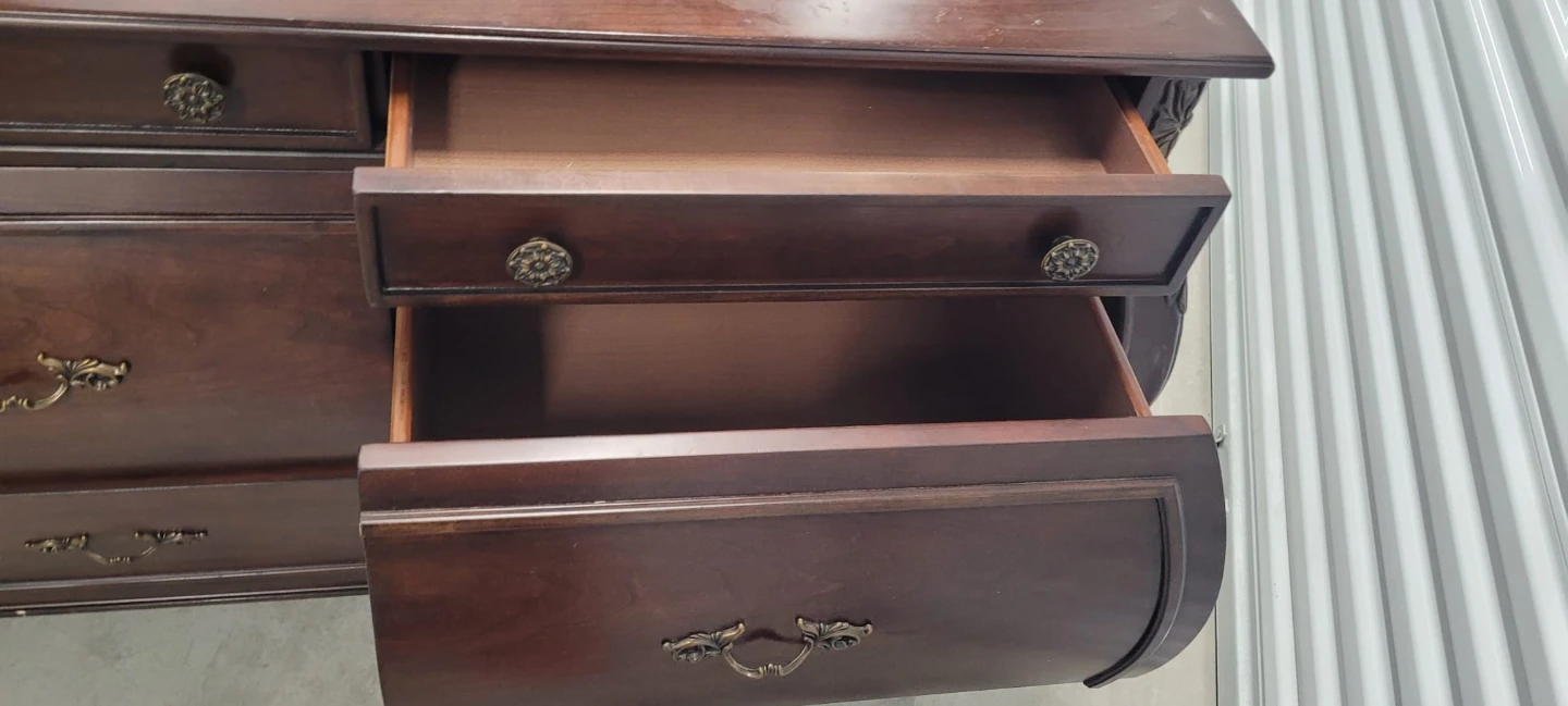 Dark Wood Dresser with Ornate Handles - photo 3