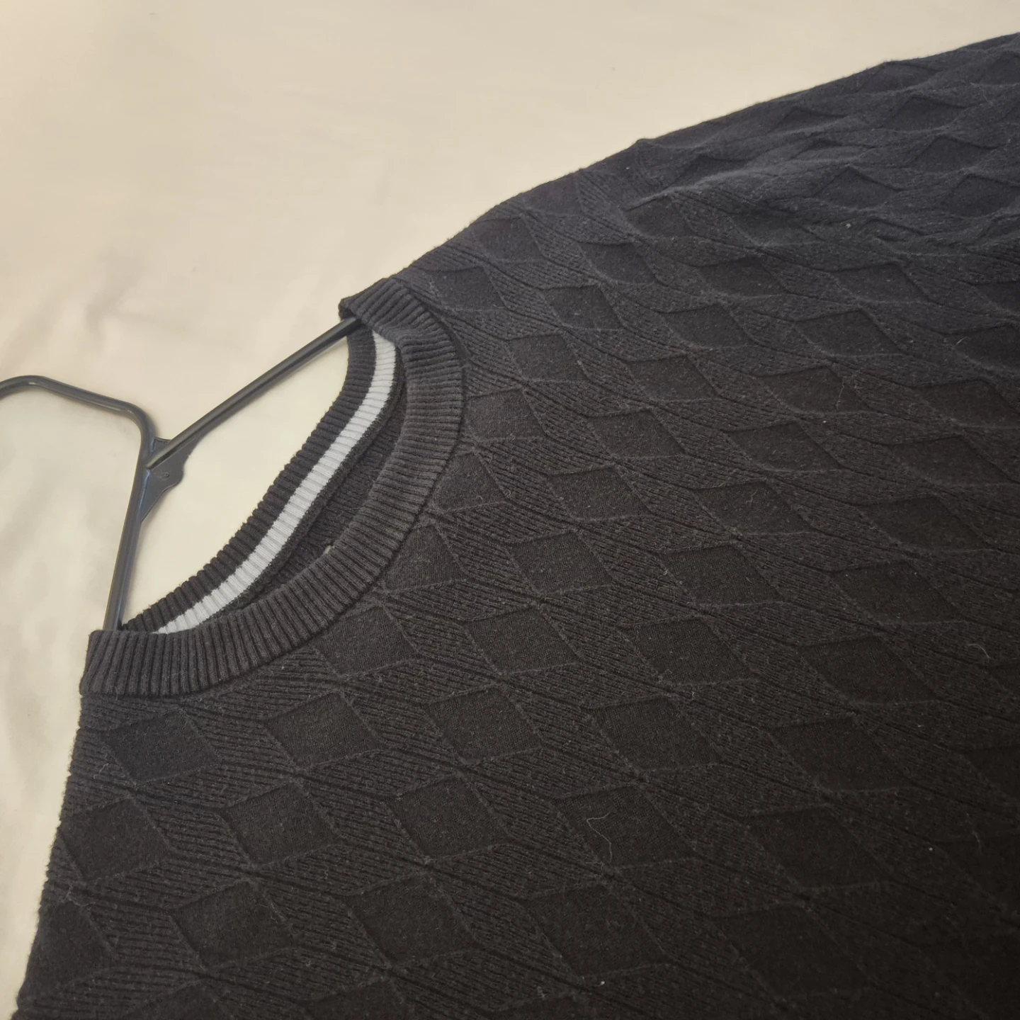 Black Cable Knit Short Sleeve Sweater - photo 2