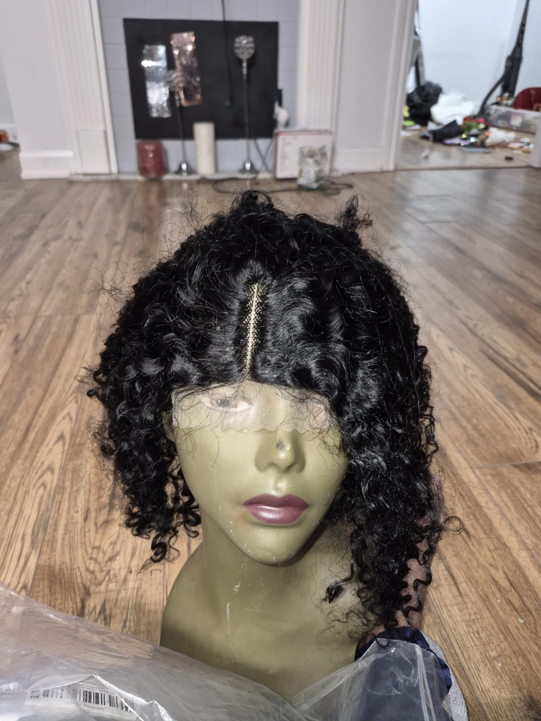 Black Short Curly Wig - photo 3