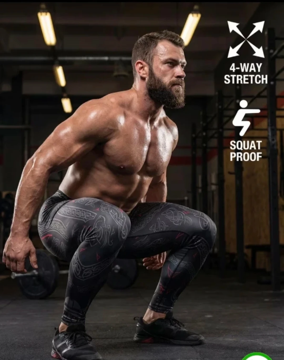 Compression Viking Print Athletic Tights - Size S - photo 3
