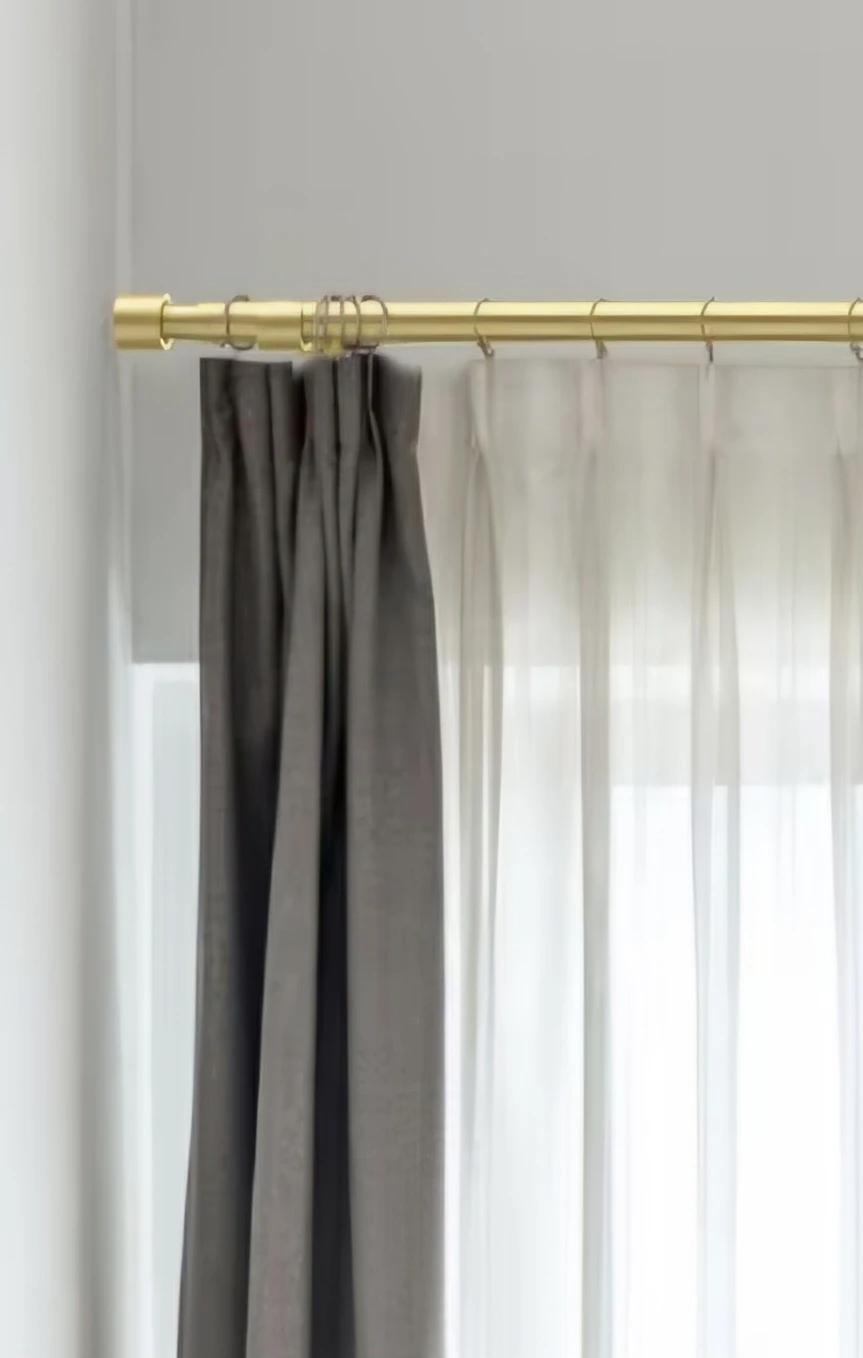 Curtain Rod Heavy Duty 36"-120" with No Drill Brackets