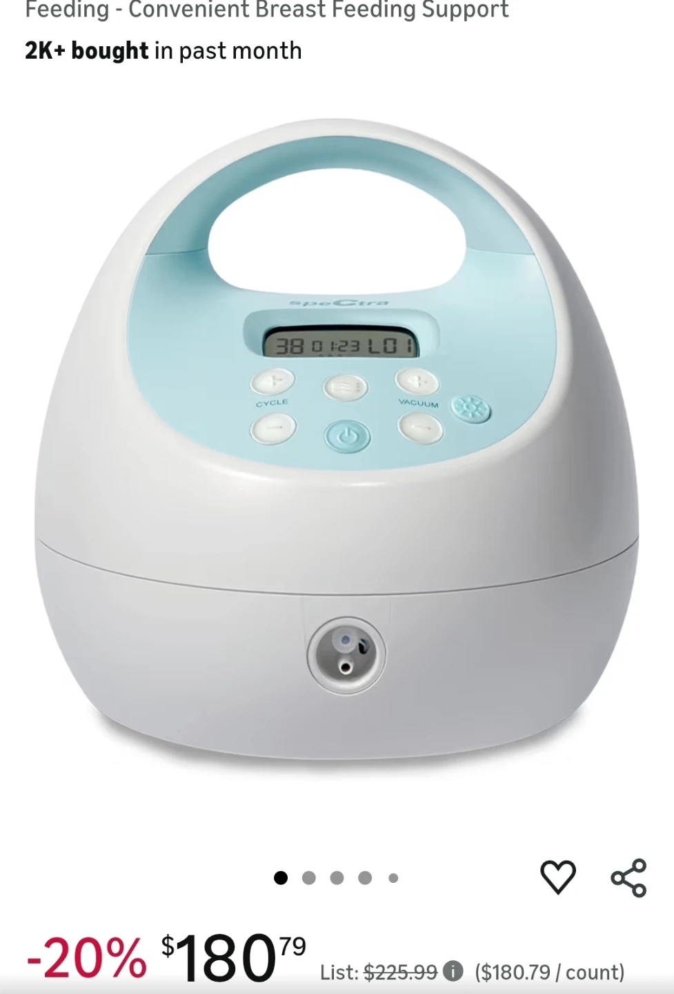 Like-new Spectra S1 Portable Double Electric Breast Pump