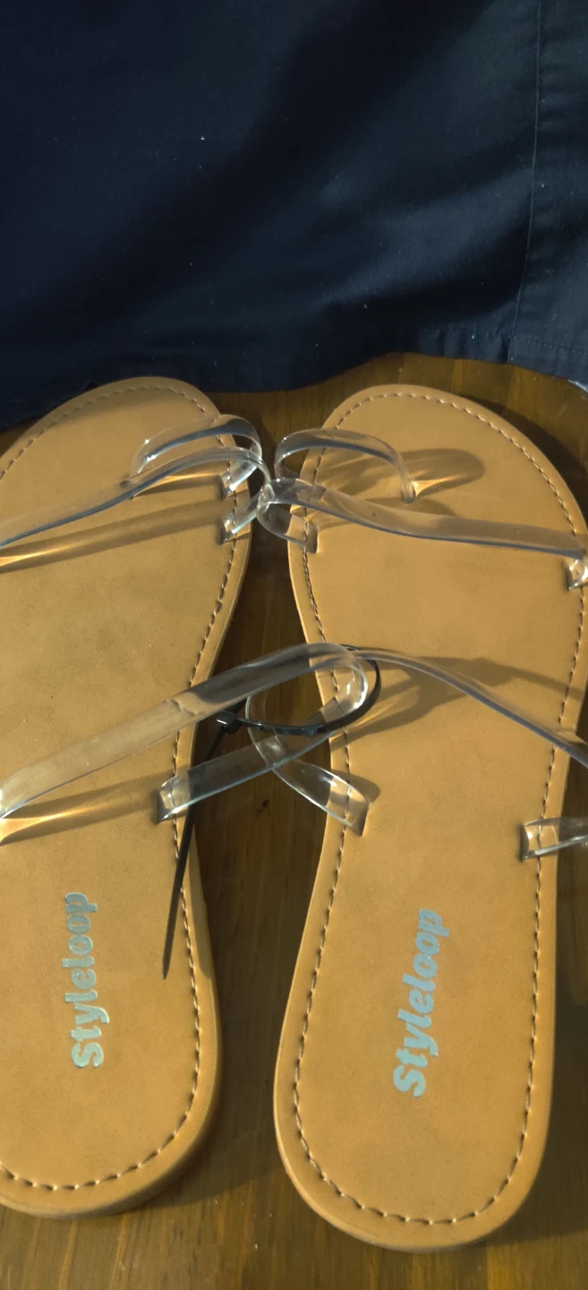 StyleLoop Women's Clear Strap Sandals - Size 40