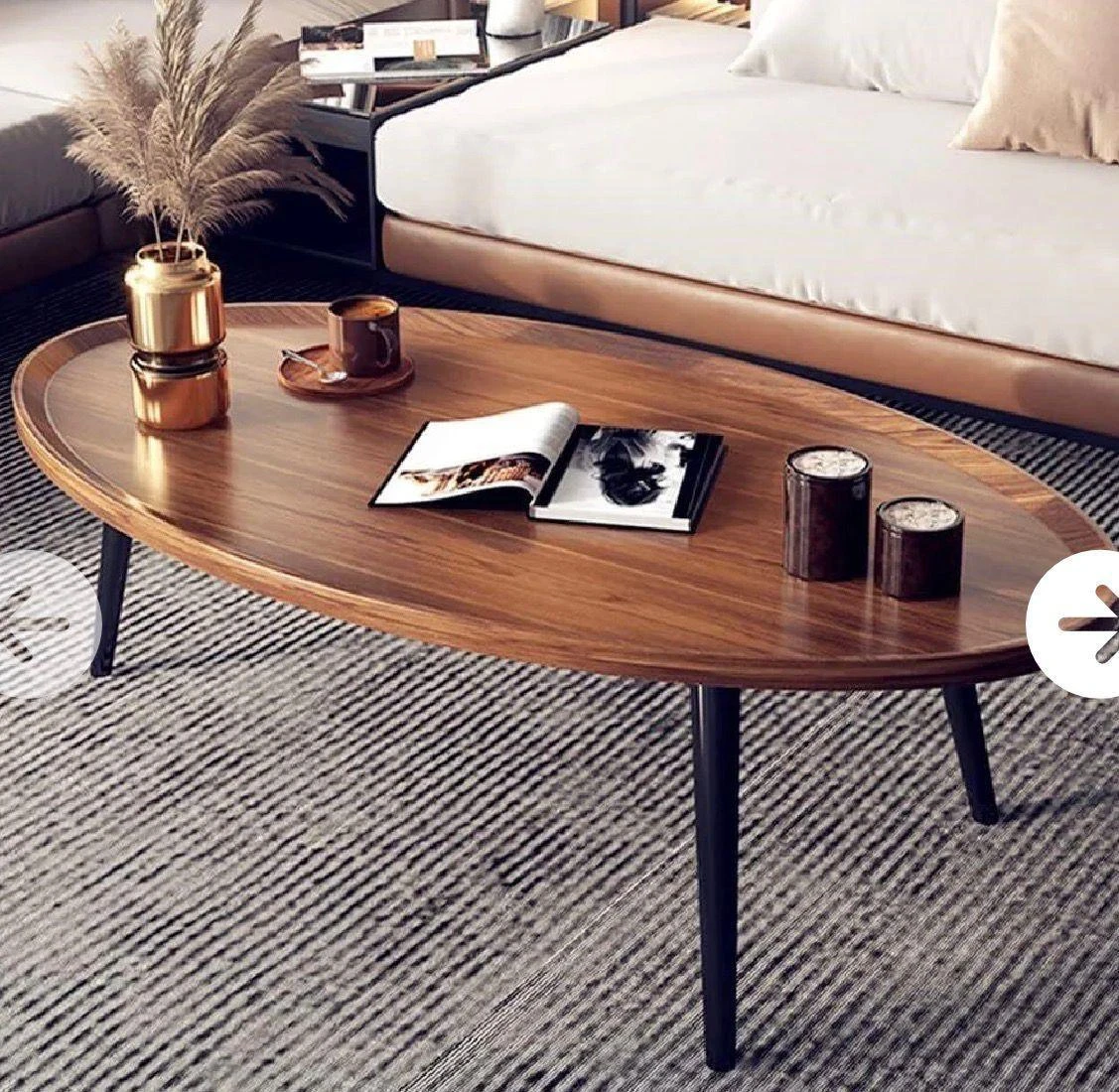 Oval Wood Coffee Table
