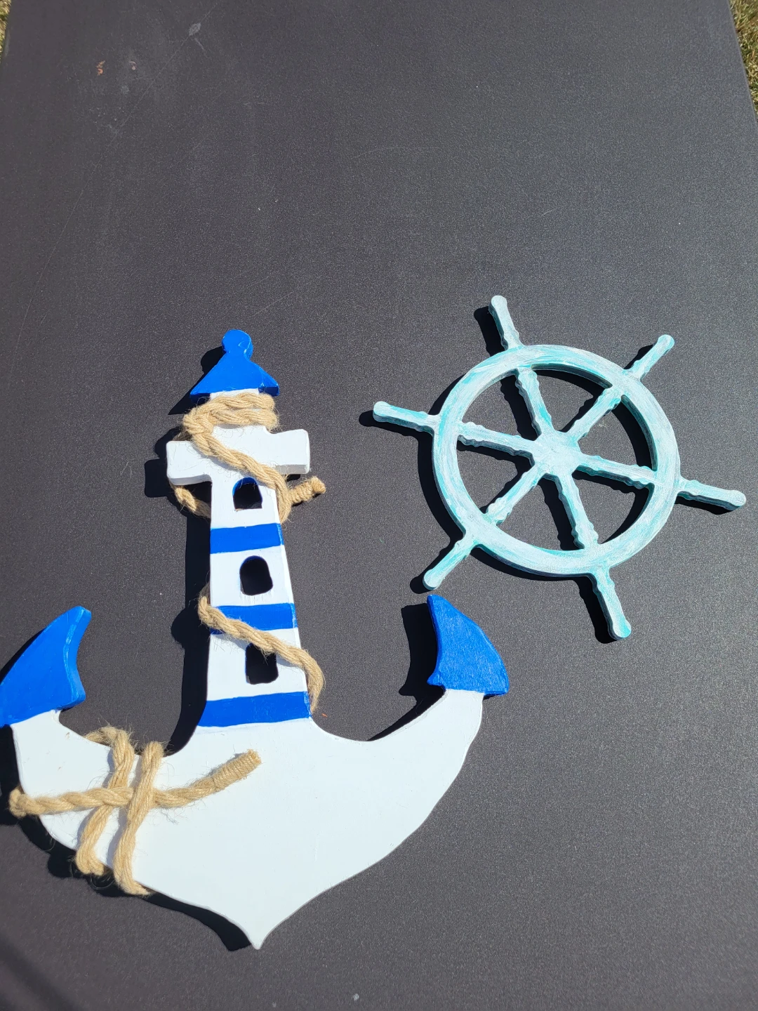 Nautical Anchor and Ship Wheel Wall Decor