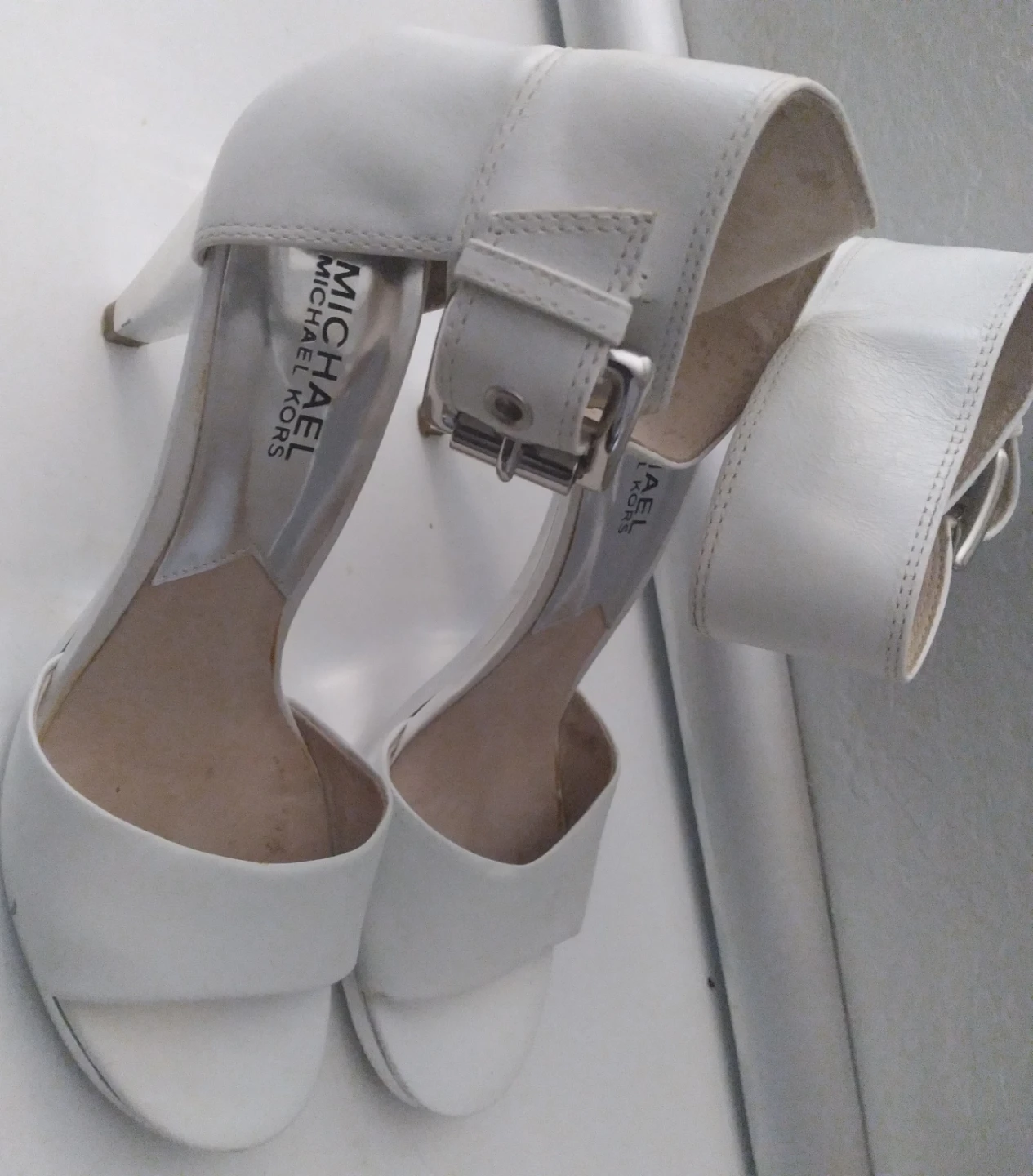 White Michael Kors Heels with Silver Accent - photo 2