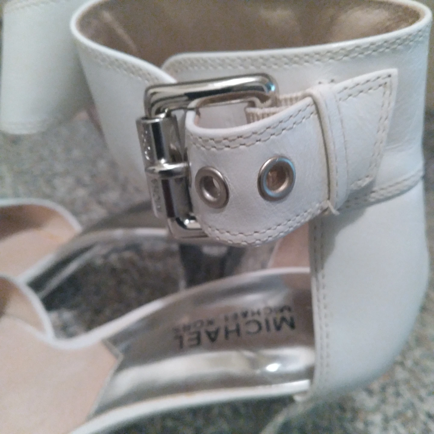 White Michael Kors Heels with Silver Accent - photo 4
