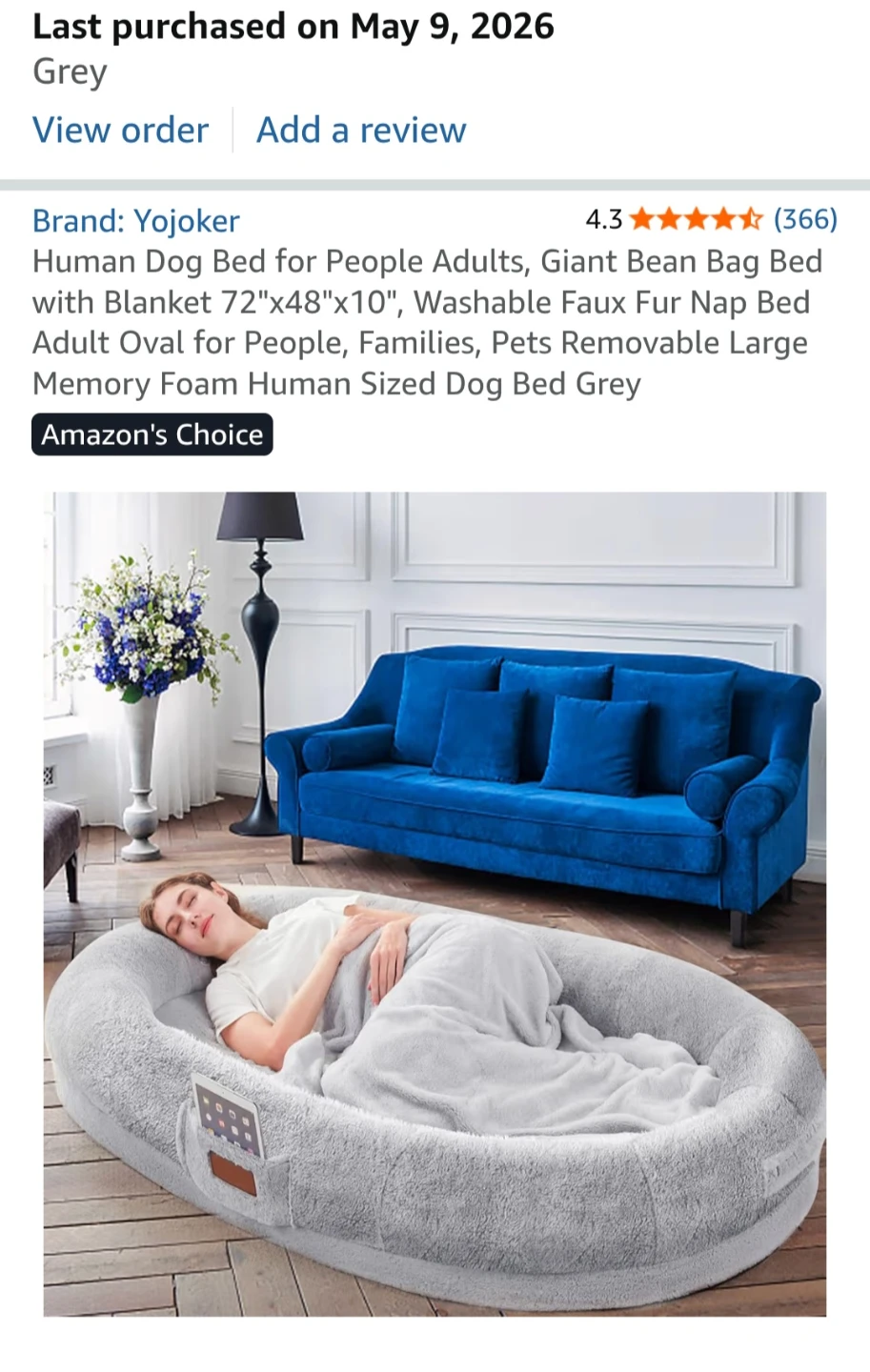 Yojoker Human Dog Bed - Giant Bean Bag