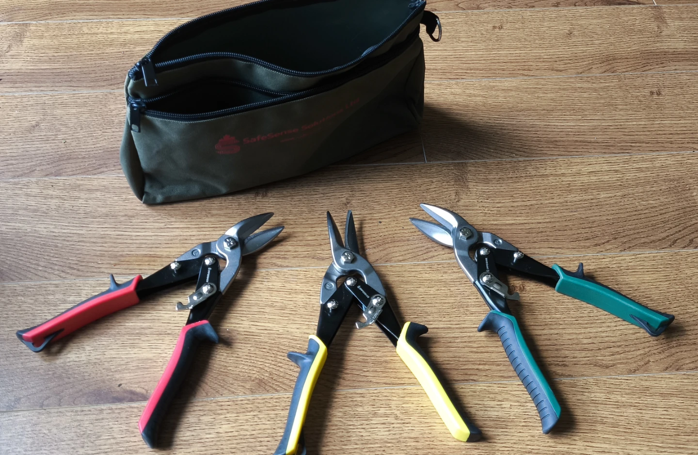 3-Piece Tin Snips Set with Carrying Pouch - photo 2