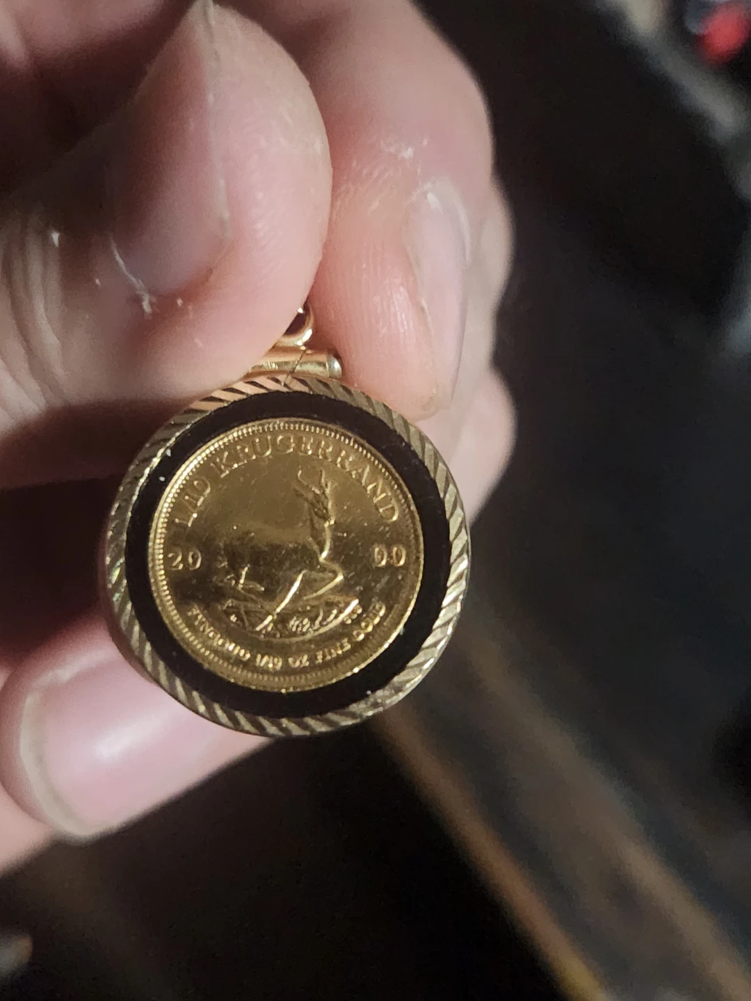 Krugerand 1/10 oz Gold Coin Pendant - photo 2