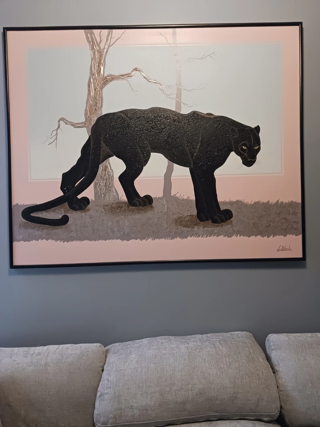 Framed Black Panther Art Print