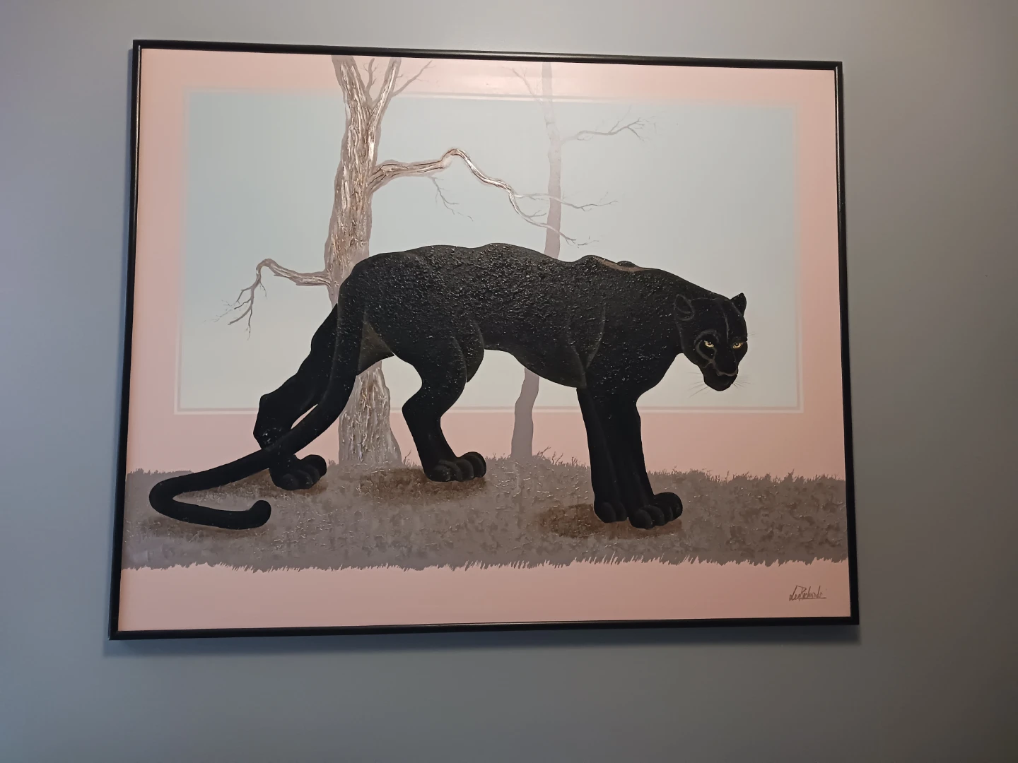 Framed Black Panther Art Print - photo 2
