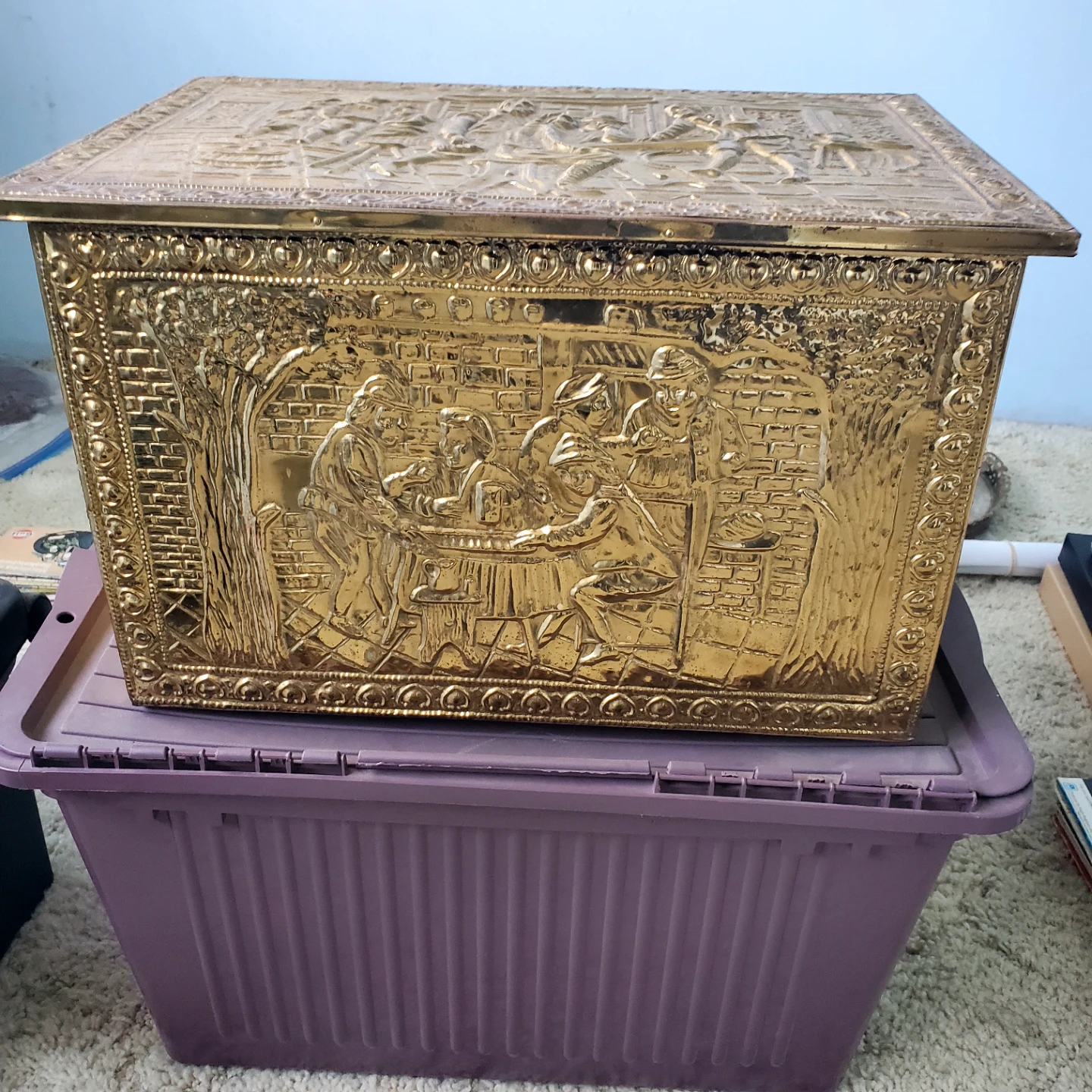 Vintage Brass Decorative Chest