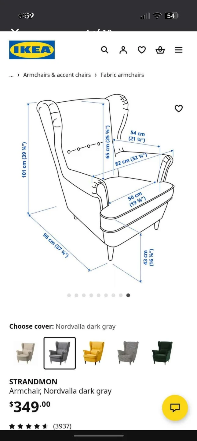 IKEA Strandmon Armchair - Nordvalla dark gray - photo 5