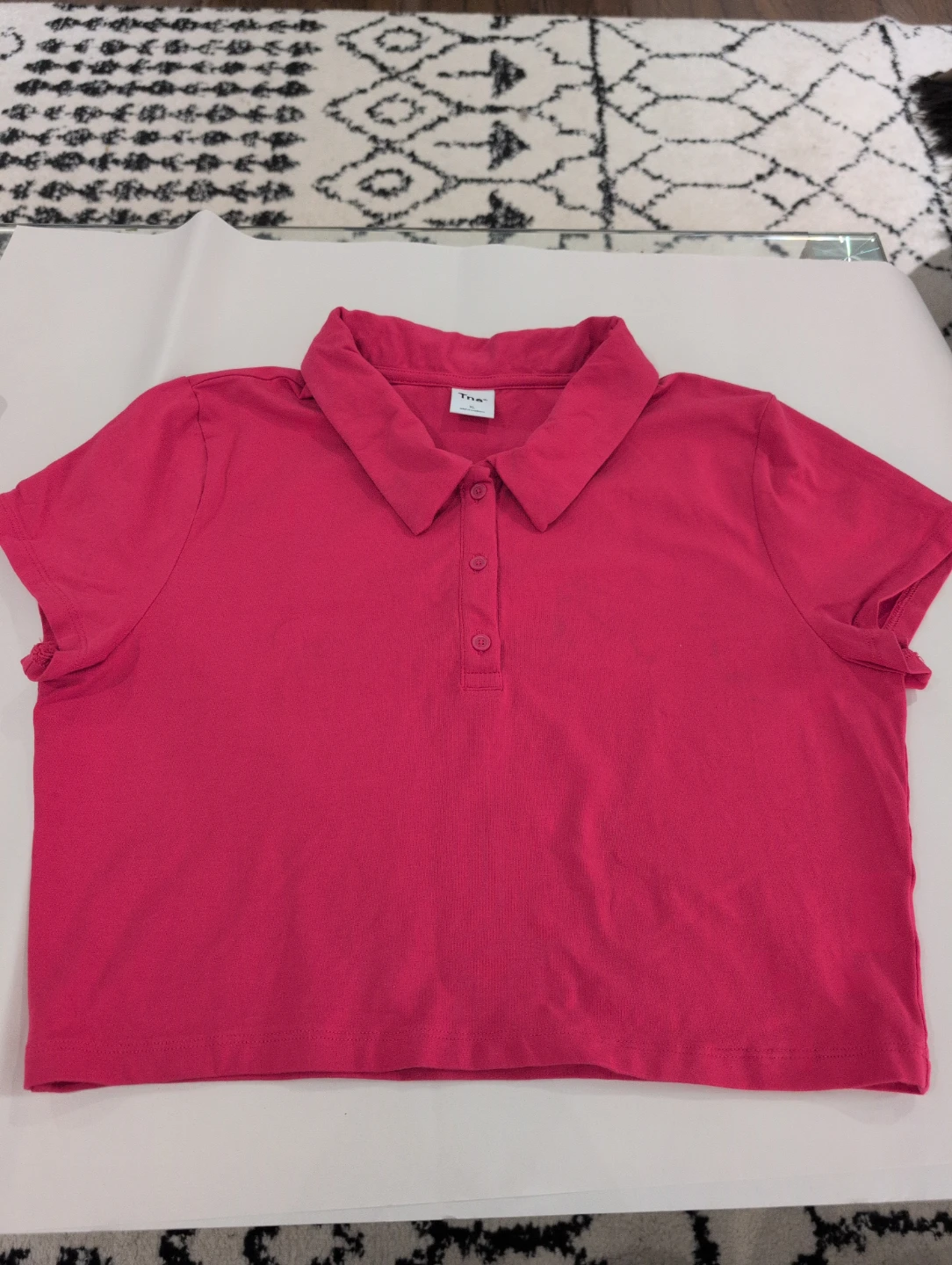 Tna Red/Pink cropped Polo Shirt size L