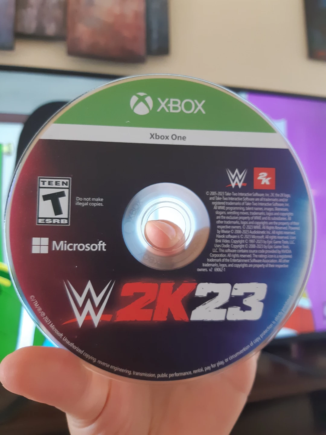 Xbox One WWE 2K23 Video Game Disc