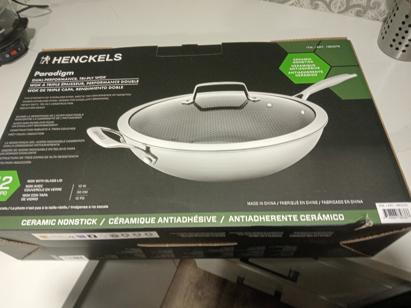Henckels Paradigm Dual-Performance Tri-Ply Wok with Glass Lid