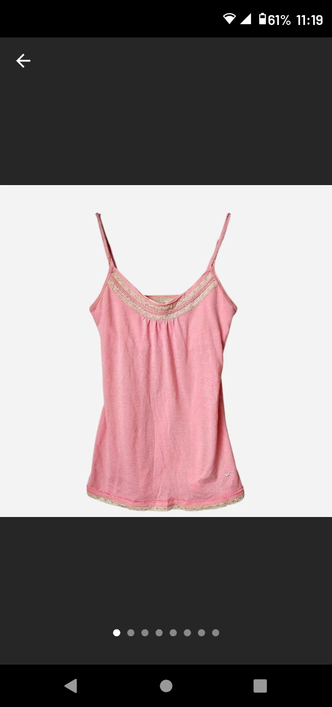 Vintage 90s Hollister Pink and Lace Medium Babydoll Cami/ Tank