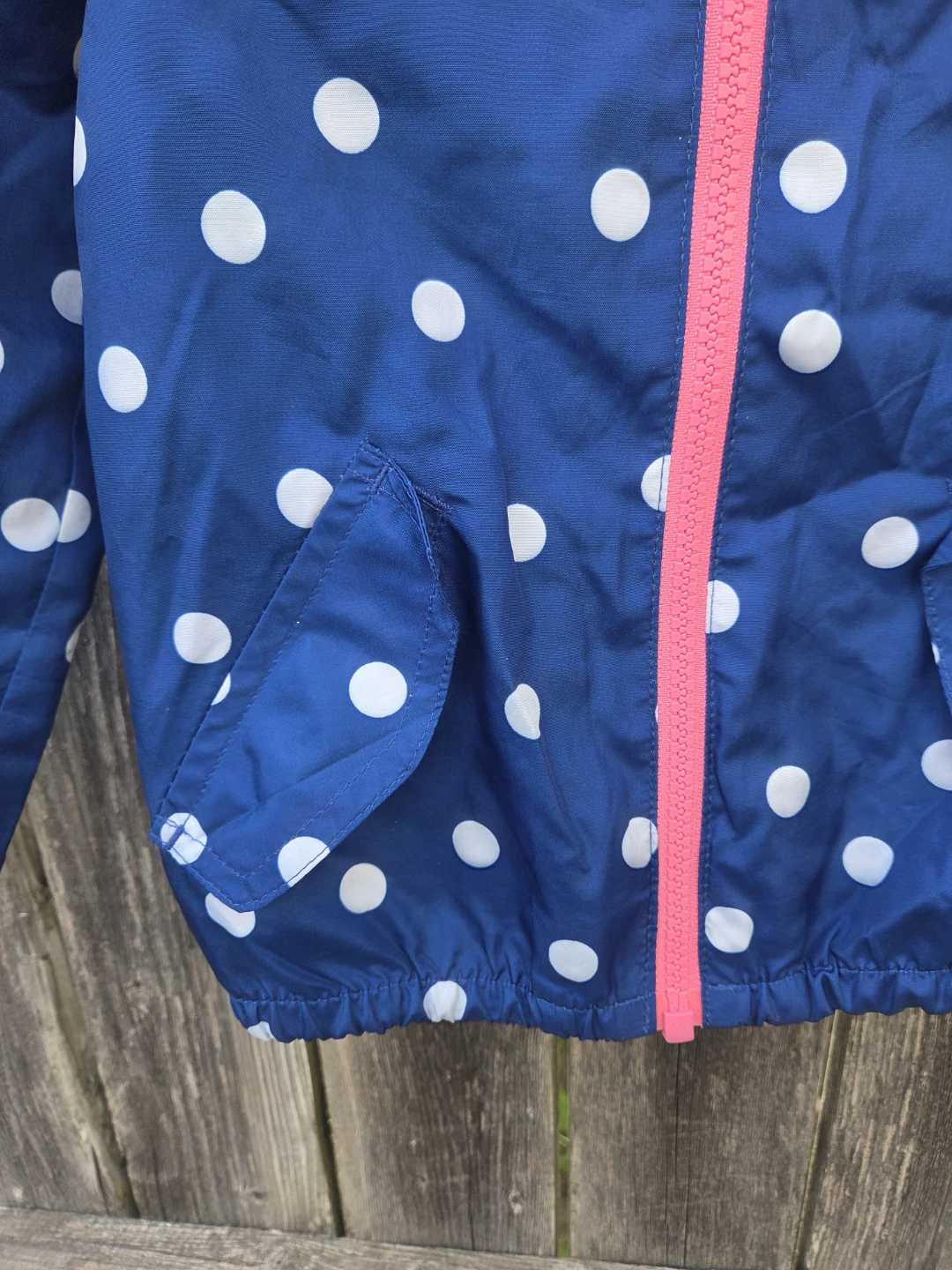 Carter's Blue & White Polka Dot Rain Jacket Size 3T - photo 2