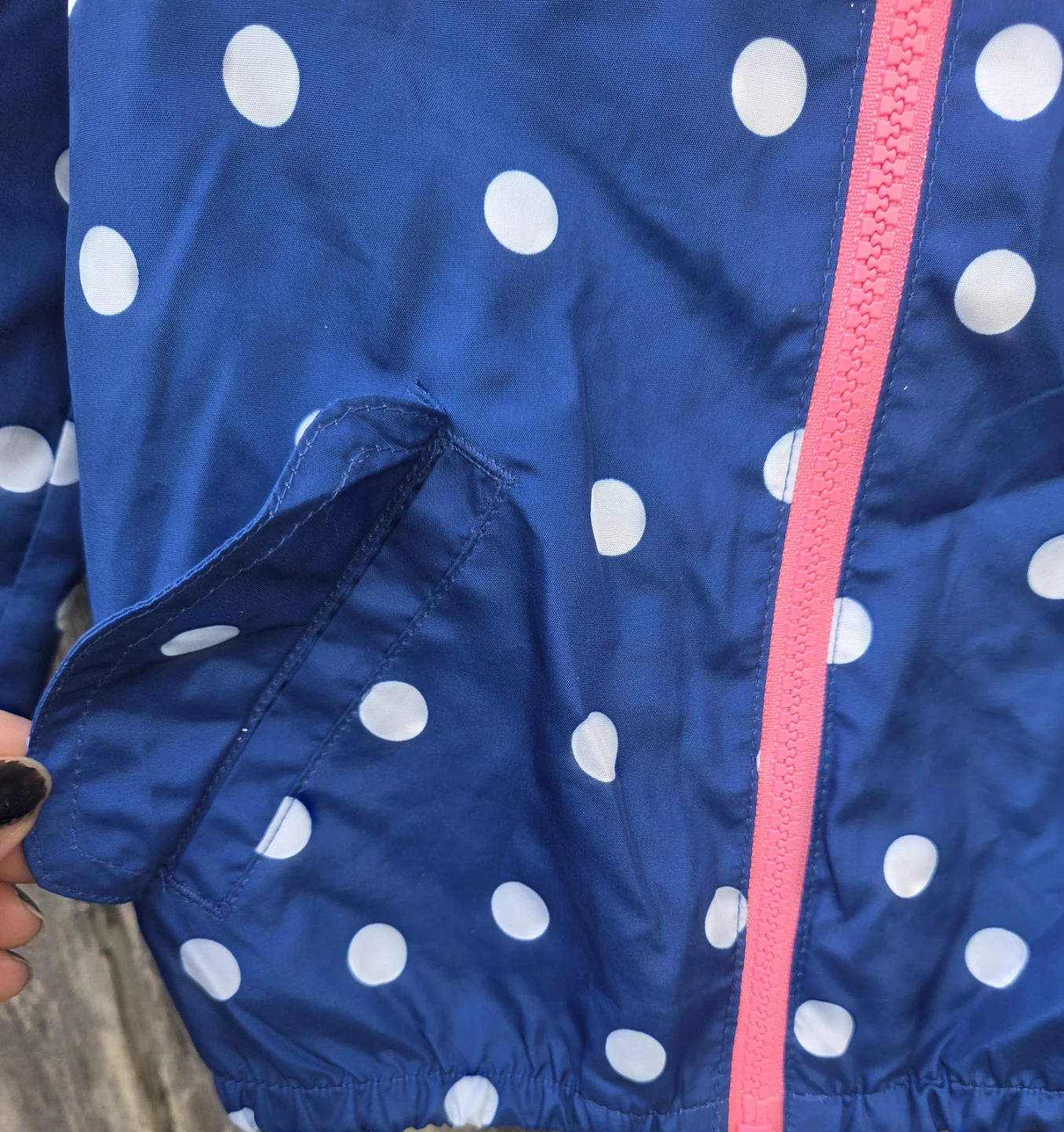 Carter's Blue & White Polka Dot Rain Jacket Size 3T - photo 5