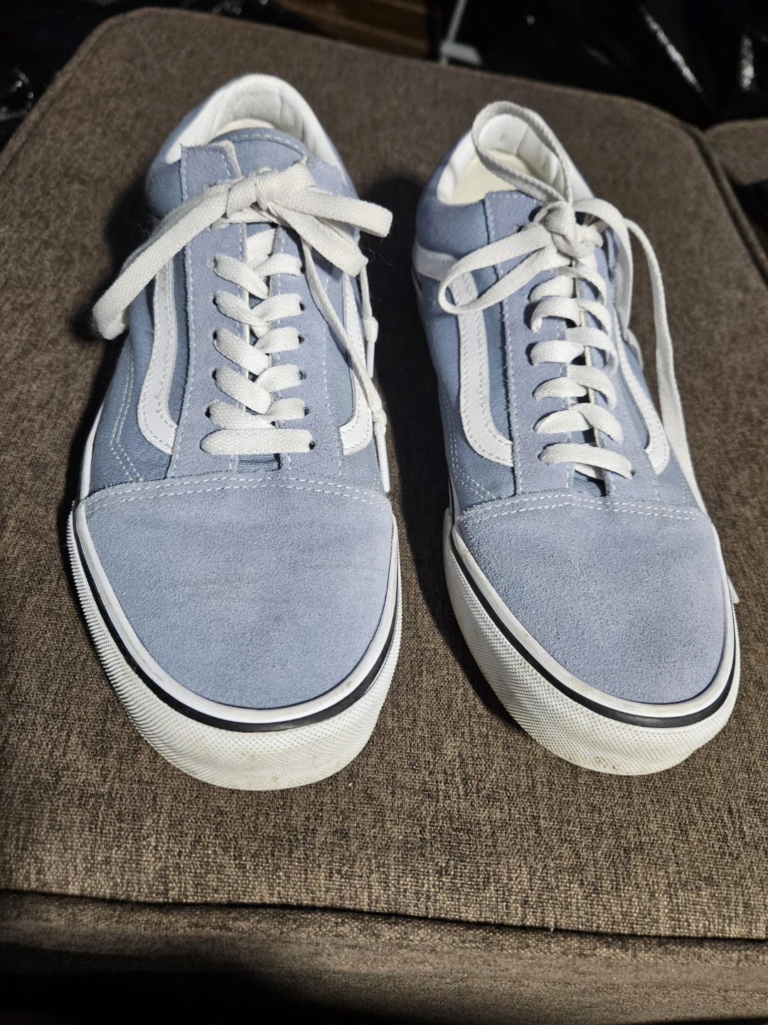 Vans Old Skool Light Blue Suede Skate Shoes