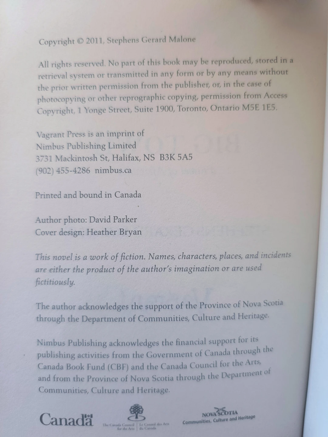 Big Town, a novel of Africville, 2011 - photo 4