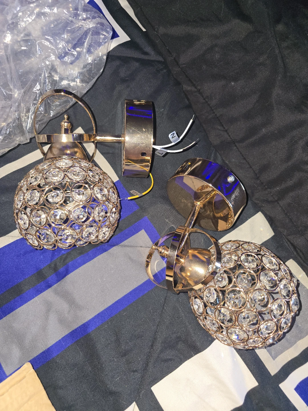 Gold Crystal Sconce Wall Lights (Set of 2) - photo 2