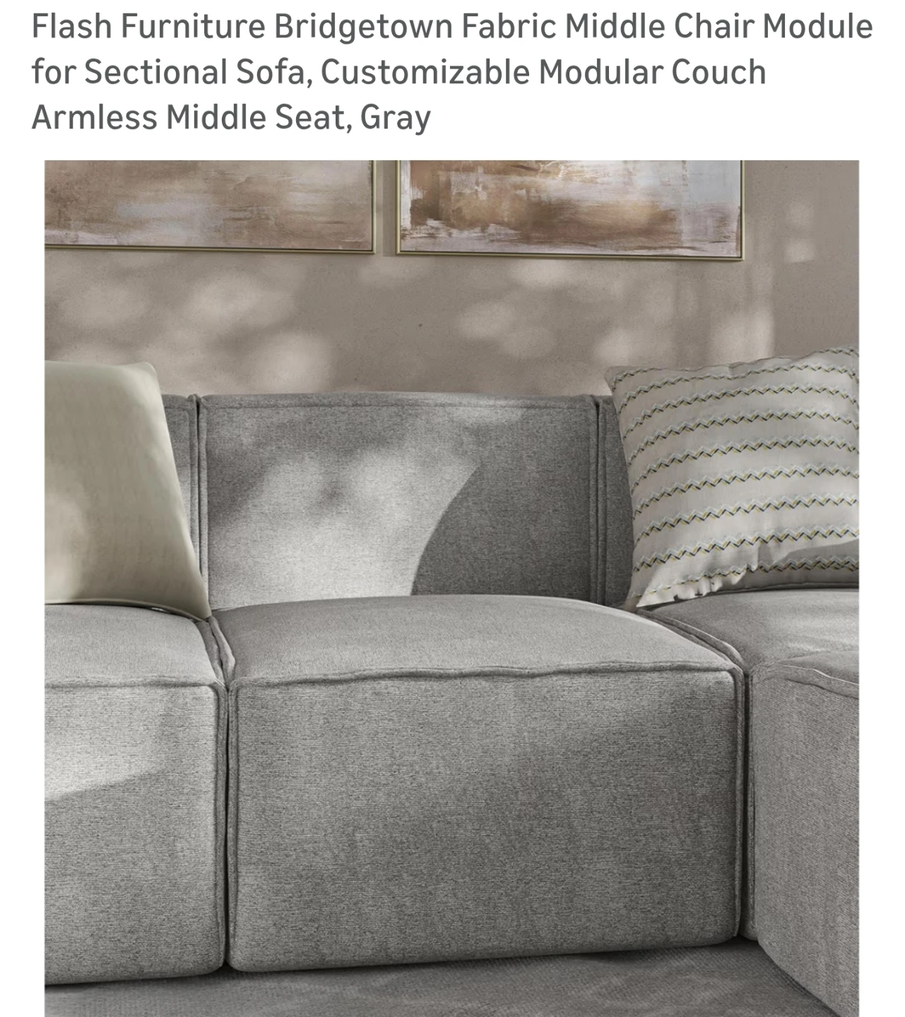 Flash Furniture BFabric Middle Chair Module - Gray 5923