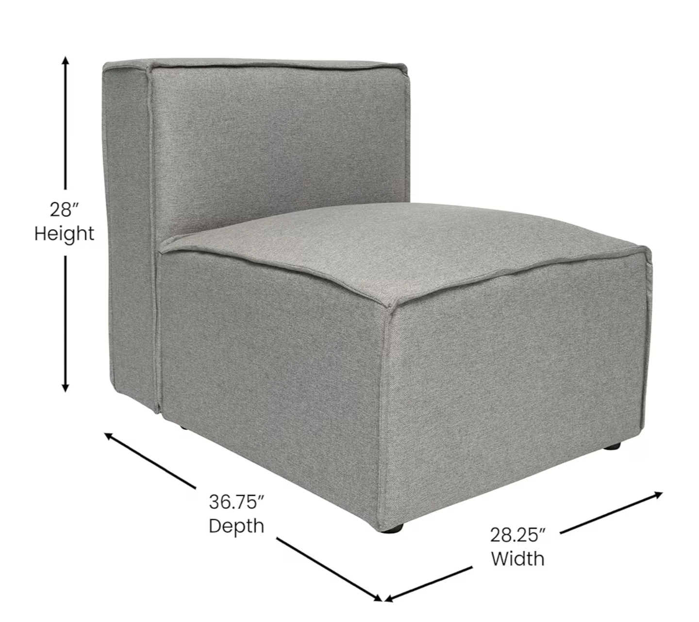 Flash Furniture BFabric Middle Chair Module - Gray 5923 - photo 3