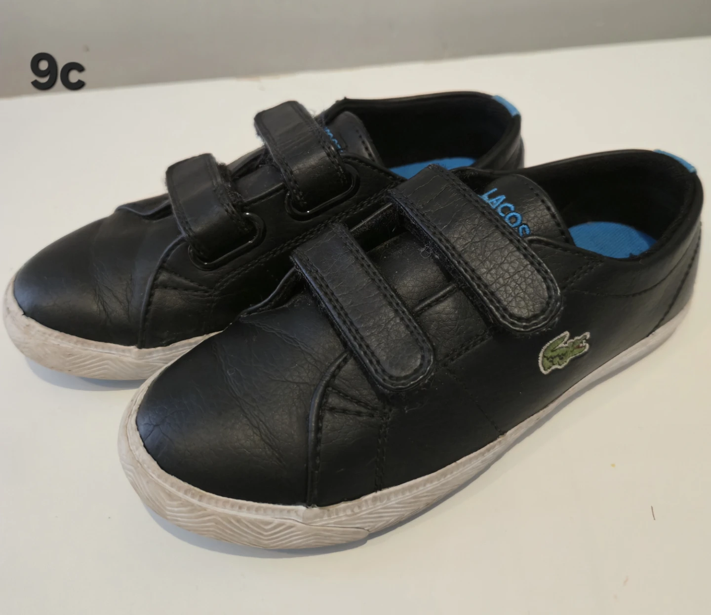 Lacoste Black Velcro Sneakers - Size 9c