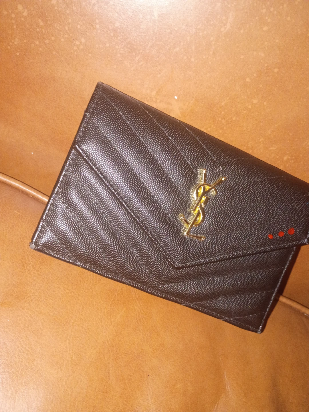 Saint Laurent Black Leather Wallet with Gold Chain - photo 2