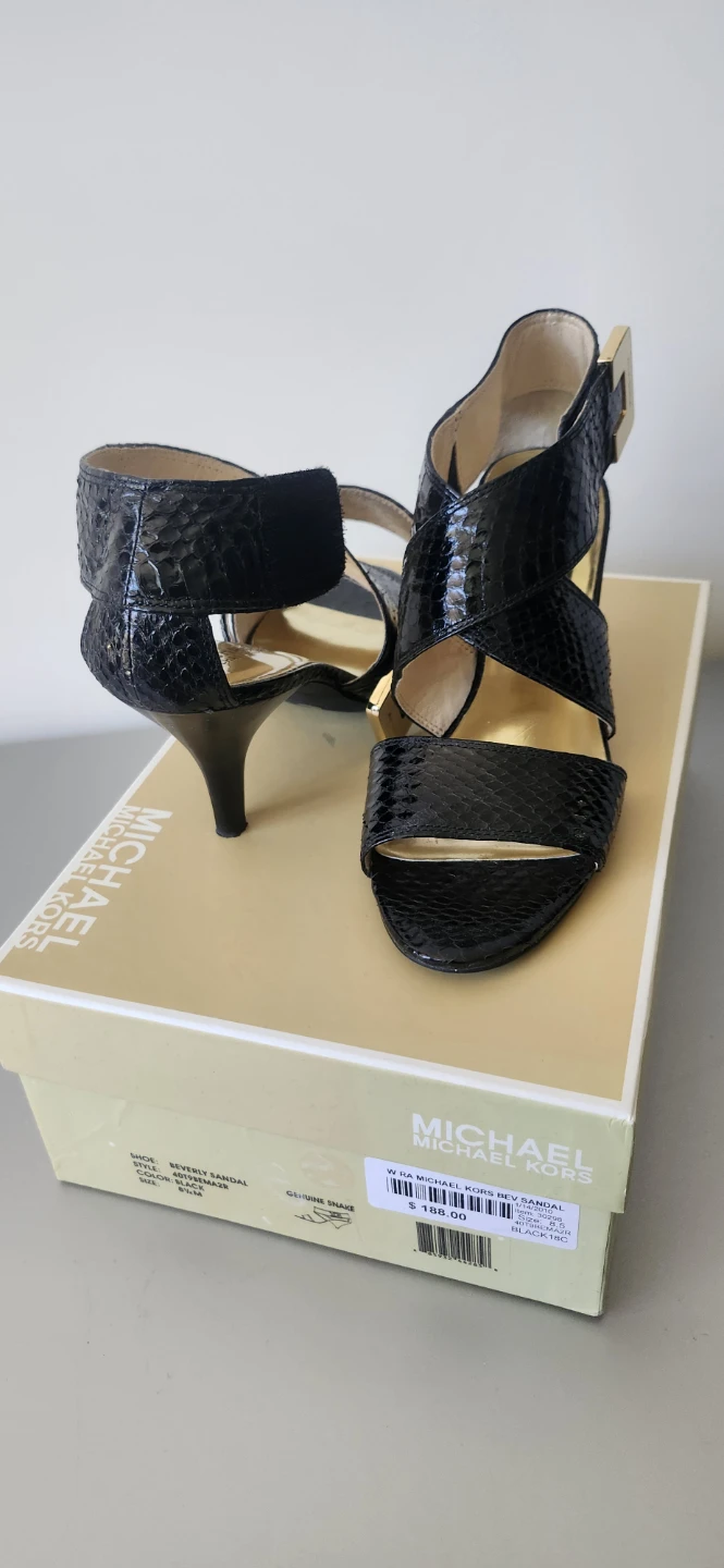 Michael Kors Beverly Snake Embellished Heeled Sandals
