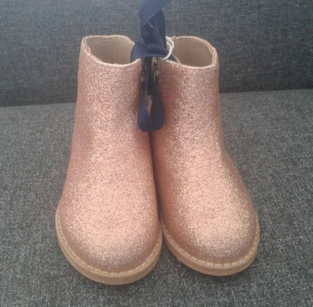 Janie and Jack Glitter Ankle Boots Toddler Size 5 - photo 3
