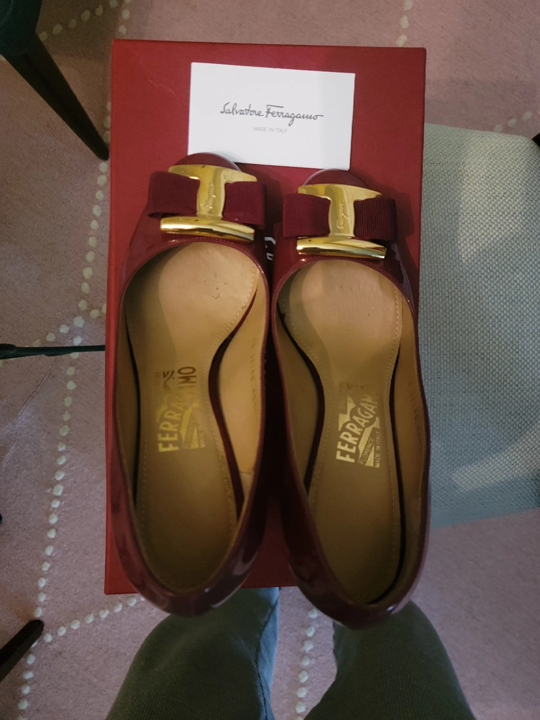 Salvatore Ferragamo Women's Red Patent Leather Heels Size 6.5 D - photo 2
