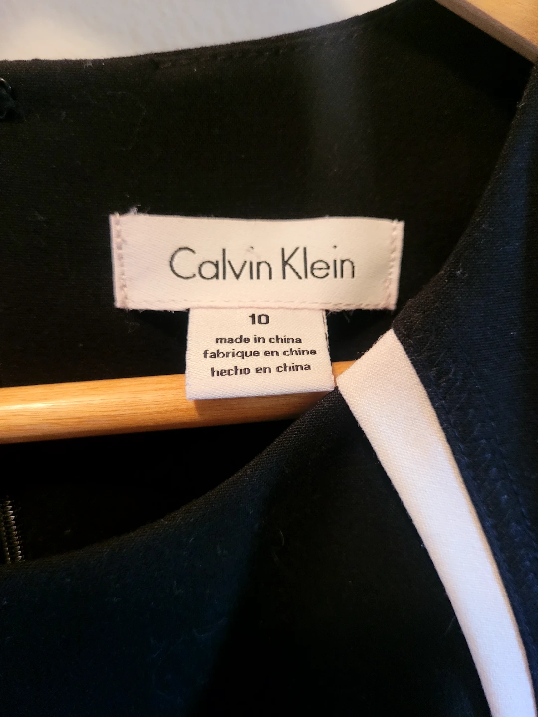 Calvin Klein Navy Blue Chiffon Dress - Size 10 - photo 3
