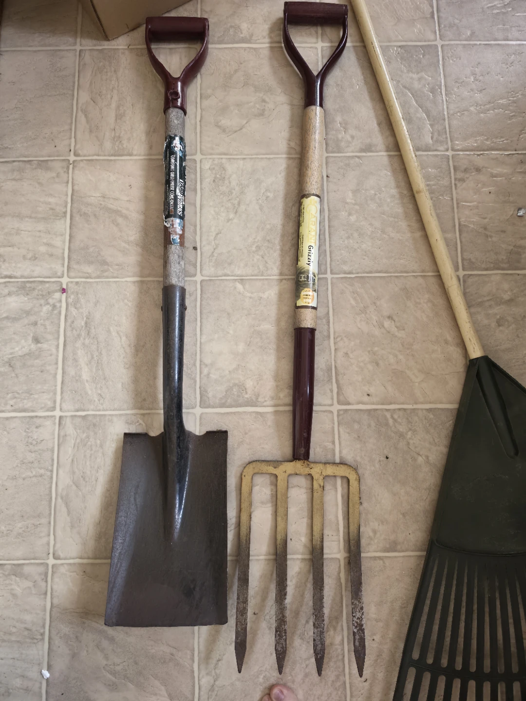 Garden Tools, Garden Fork, Shovel, and Rake, Hardwood Handle